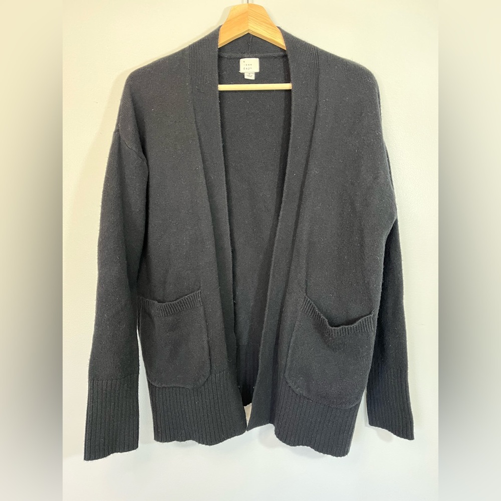 A New Day Black Cotton Oversized Open-Front Cardigan Sweater Women’s Small